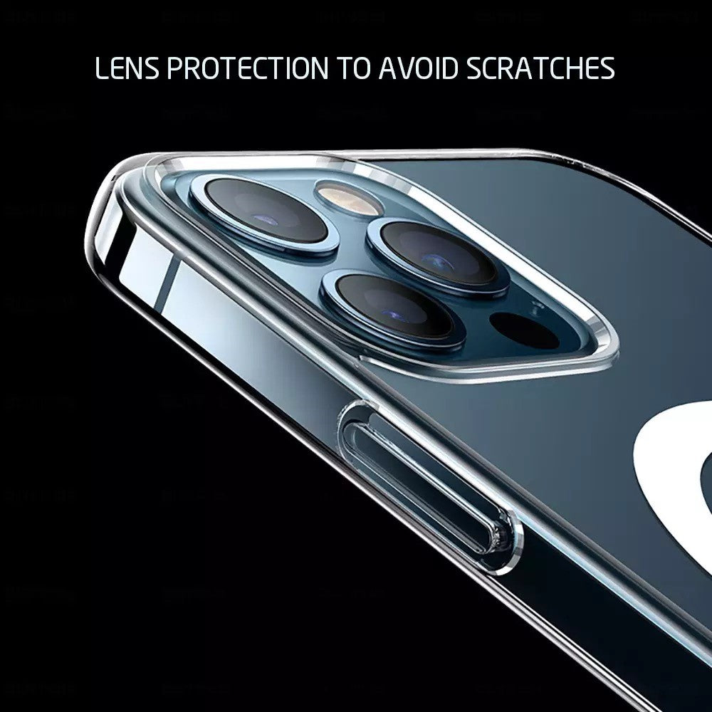 Clear Acrylic+TPU Phone Case Compatible with MagSafe for iPhone 12 Pro / iPhone 12