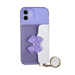 PU Leather Coated TPU Case Bowknot Design with Card Pocket for iPhone 12 mini