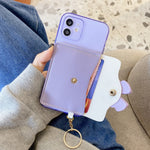 PU Leather Coated TPU Case Bowknot Design with Card Pocket for iPhone 12 mini