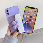 PU Leather Coated TPU Case Bowknot Design with Card Pocket for iPhone 12 mini