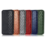 For iPhone 7 / 8 / SE (2020) / SE (2022) PU Leather Case Rhombus Imprint Wallet Stand Phone Cover