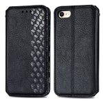 For iPhone 7 / 8 / SE (2020) / SE (2022) PU Leather Case Rhombus Imprint Wallet Stand Phone Cover