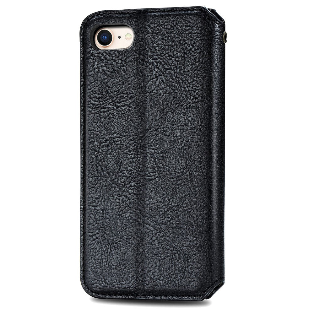 For iPhone 7 / 8 / SE (2020) / SE (2022) PU Leather Case Rhombus Imprint Wallet Stand Phone Cover