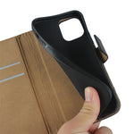 Genuine Leather Wallet Stand Phone Protector Case Shell for iPhone 12 / 12 Pro