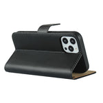 Genuine Leather Wallet Stand Phone Protector Case Shell for iPhone 12 / 12 Pro