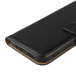 Genuine Leather Wallet Stand Phone Protector Case Shell for iPhone 12 / 12 Pro