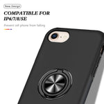 Hybrid Phone Case Cover Full Protection with Ring Shape Kickstand Design for iPhone 7 4.7 inch/8 4.7 inch/SE (2020)/SE (2022)