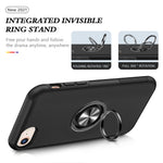 Hybrid Phone Case Cover Full Protection with Ring Shape Kickstand Design for iPhone 7 4.7 inch/8 4.7 inch/SE (2020)/SE (2022)