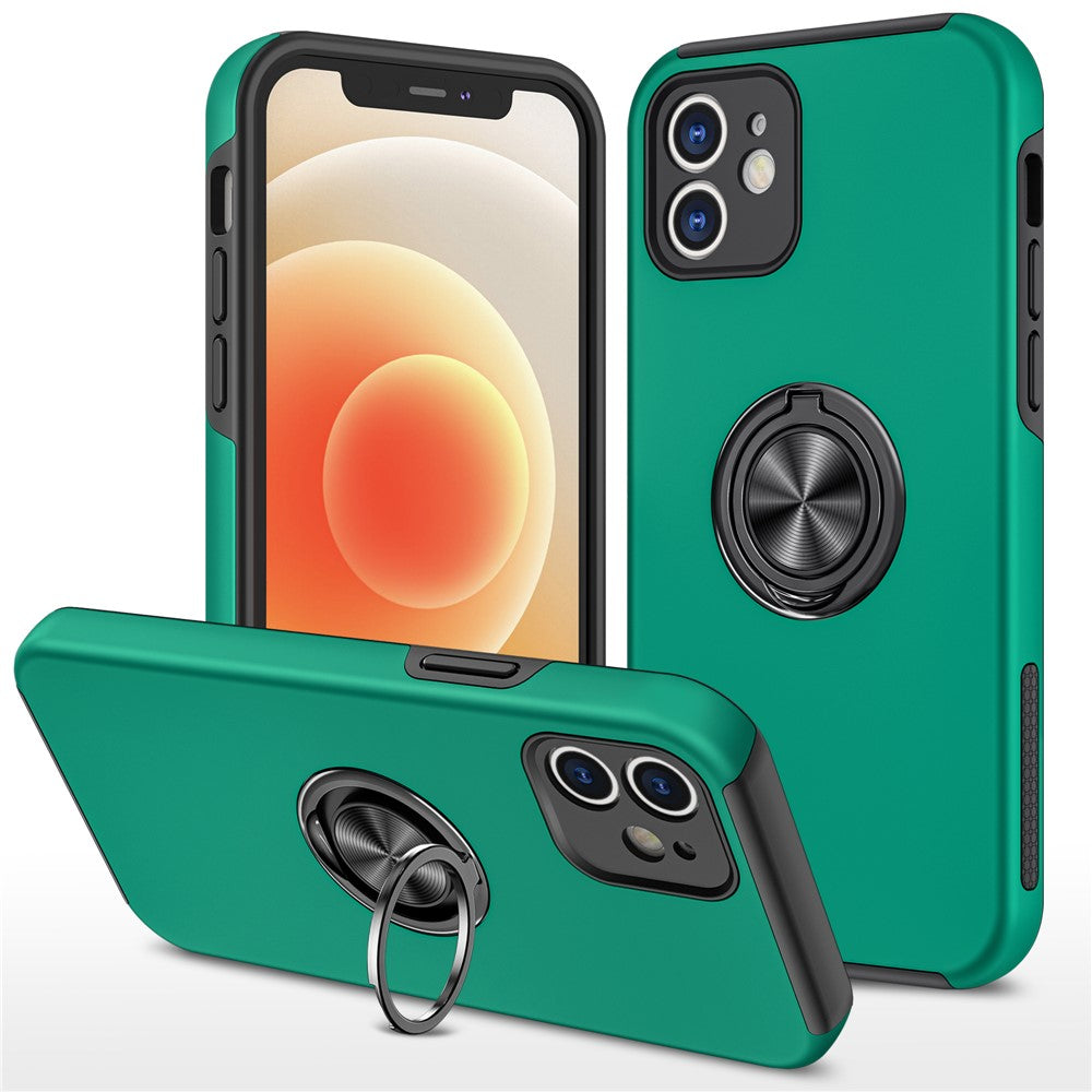 Fullständigt Skydd Hybrid Telefonfodral Ringformad Stöd för iPhone 12