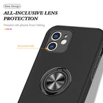 Hybrid telefoncover med ringformet støttefod og indbygget metalplade til iPhone 12 mini