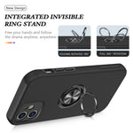 Hybrid telefoncover med ringformet støttefod og indbygget metalplade til iPhone 12 mini