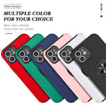 Hybrid telefoncover med ringformet støttefod og indbygget metalplade til iPhone 12 mini