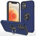 Hybrid telefoncover med ringformet støttefod og indbygget metalplade til iPhone 12 mini