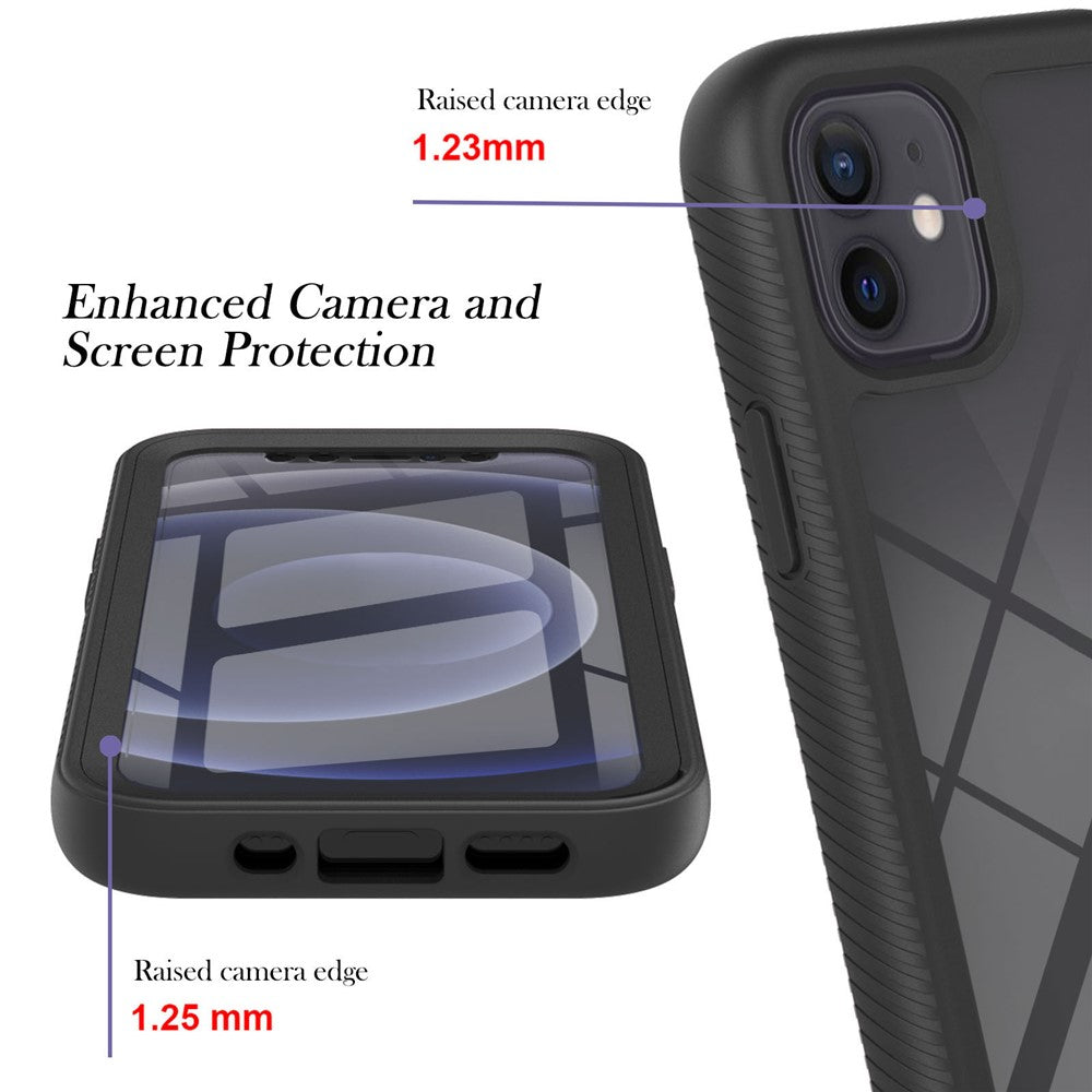 PC+TPU fulddækkende beskyttelsescover med PET-skærmbeskytter til iPhone 12 mini