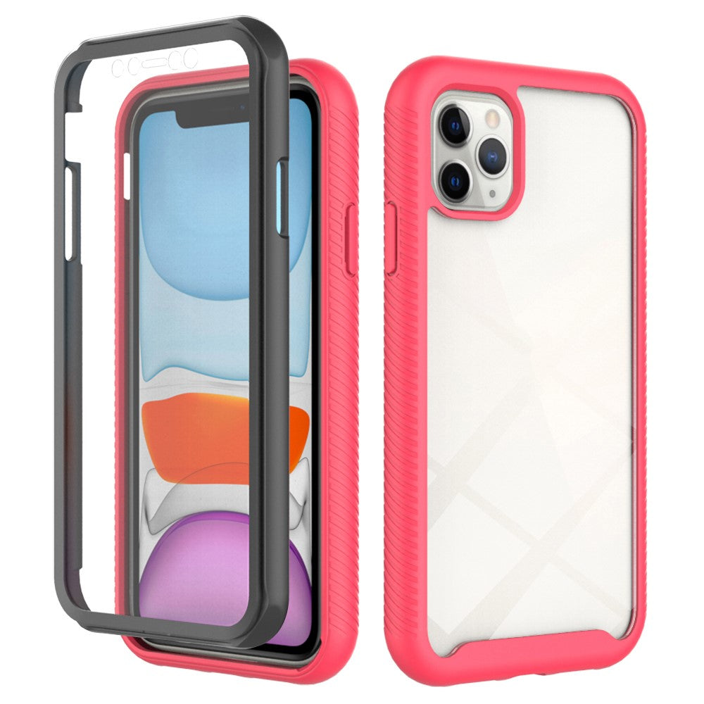 Heltäckande PC+TPU-mobilskyddsskal med PET-skärmskydd för iPhone 12/12 Pro