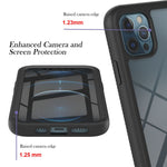 Full-Coverage Protection Case with PET Screen Protector for iPhone 12 Pro Max PC+TPU Hybrid Cover