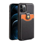 QIALINO Business Style Leather + TPU Card Holder Phone Case for iPhone 12 Pro Max