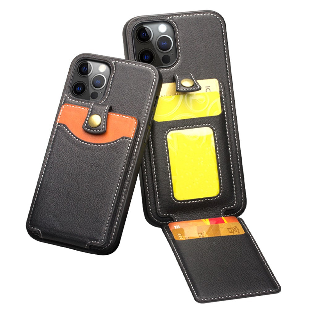 QIALINO Business Style Leather + TPU Card Holder Phone Case for iPhone 12 Pro Max