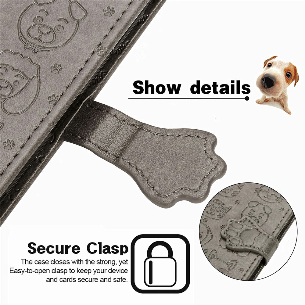 Magnetic Leather Stand Case with Imprinting Cat Dog Pattern for iPhone 7 4.7 inch/8 4.7 inch/SE (2020)/SE (2022)/6