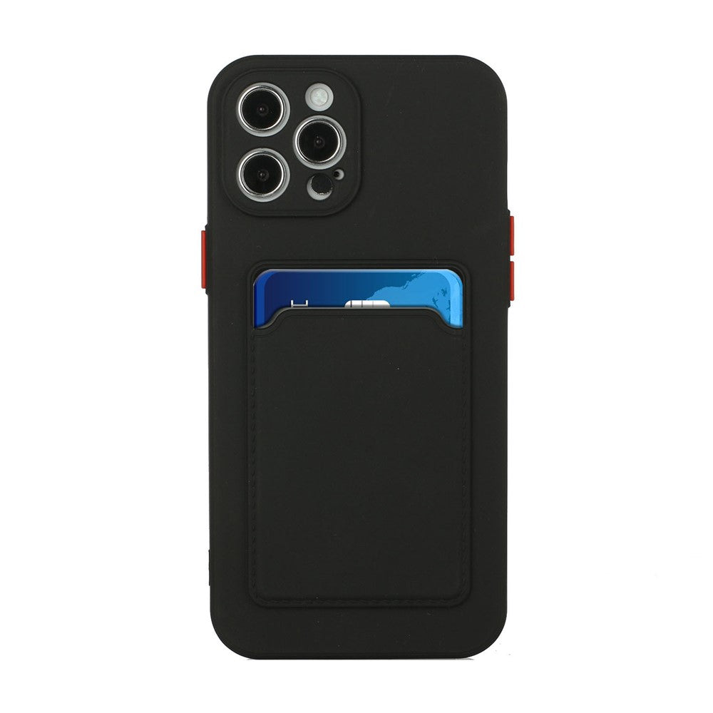 Soft TPU Phone Case Well-Protected Cover with Card Slot for iPhone 12 Pro Max