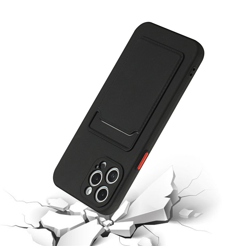Soft TPU Phone Case Well-Protected Cover with Card Slot for iPhone 12 Pro Max