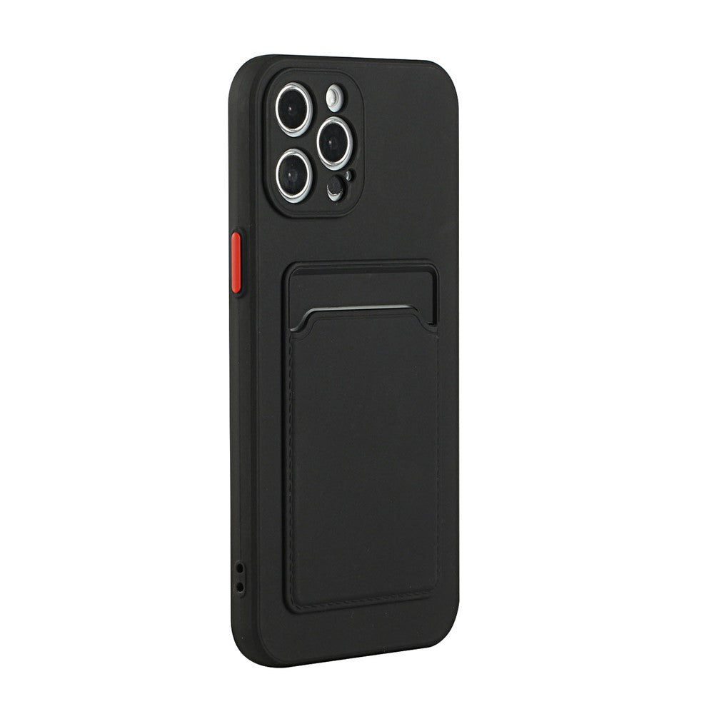 Soft TPU Phone Case Well-Protected Cover with Card Slot for iPhone 12 Pro Max