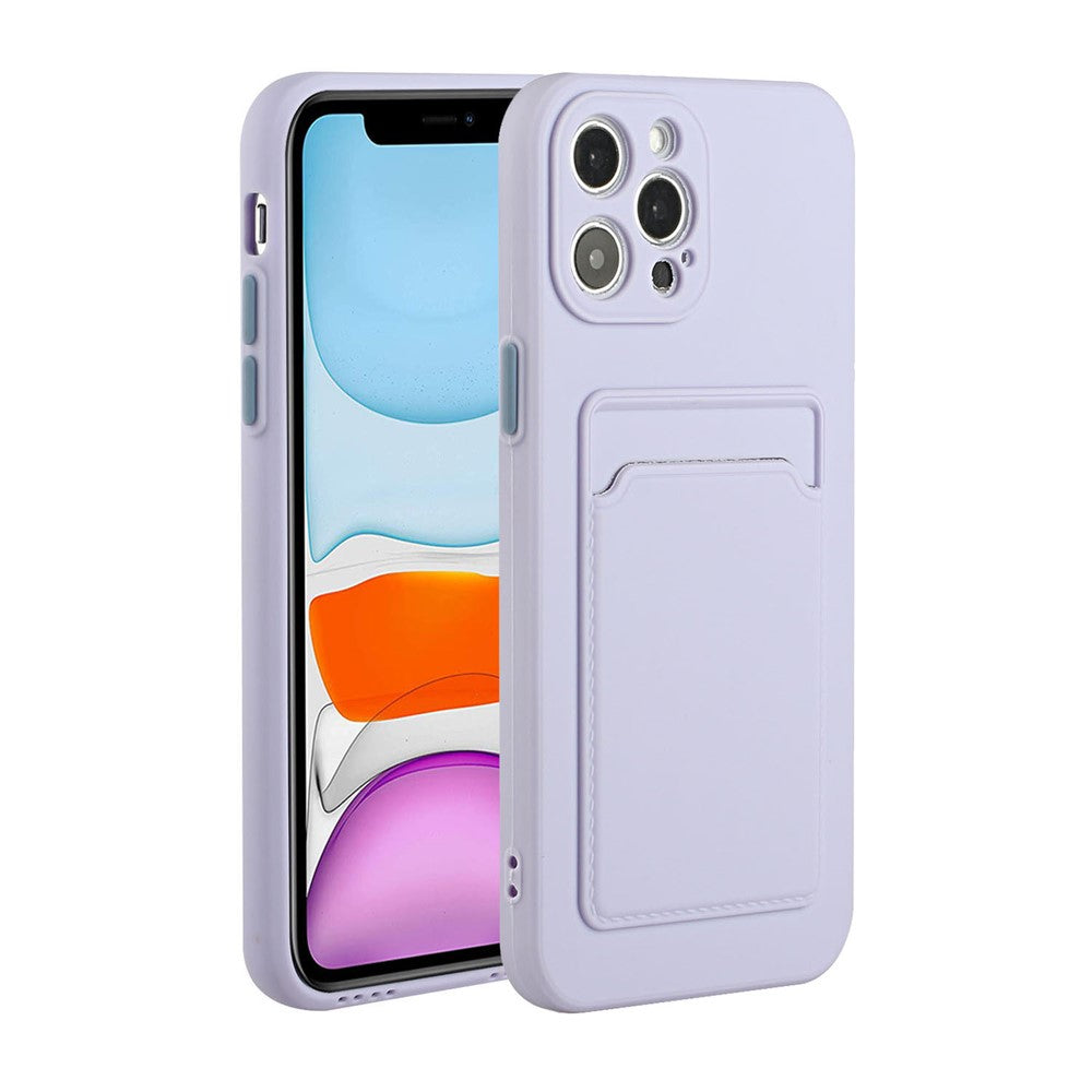 Soft TPU Phone Case Well-Protected Cover with Card Slot for iPhone 12 Pro Max