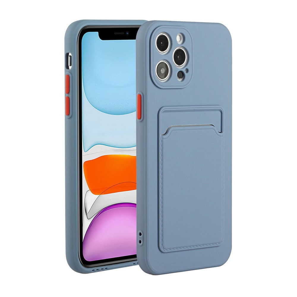 Soft TPU Phone Case Well-Protected Cover with Card Slot for iPhone 12 Pro Max