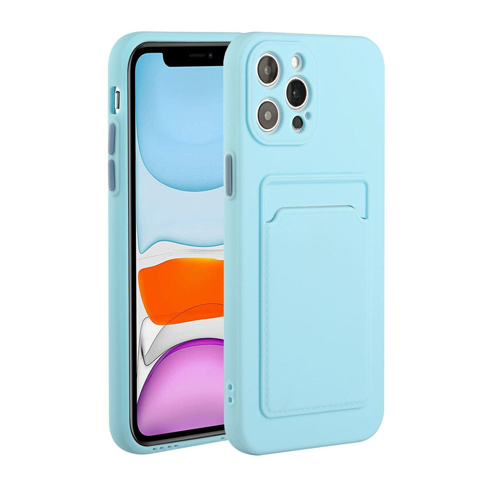 Well-Protected Soft TPU Phone Case Cover with Card Slot for iPhone 12/12 Pro