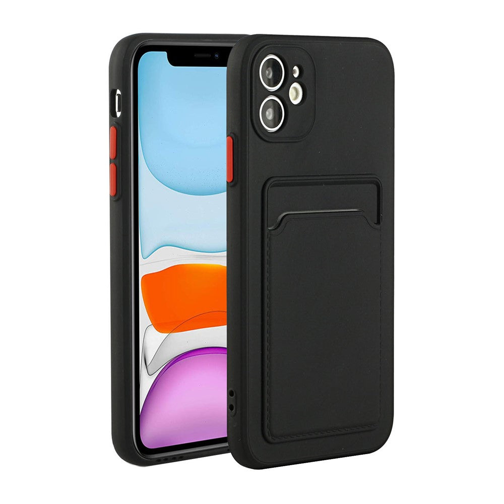 Fleksibelt TPU Cover med Kortlomme til iPhone 12 mini