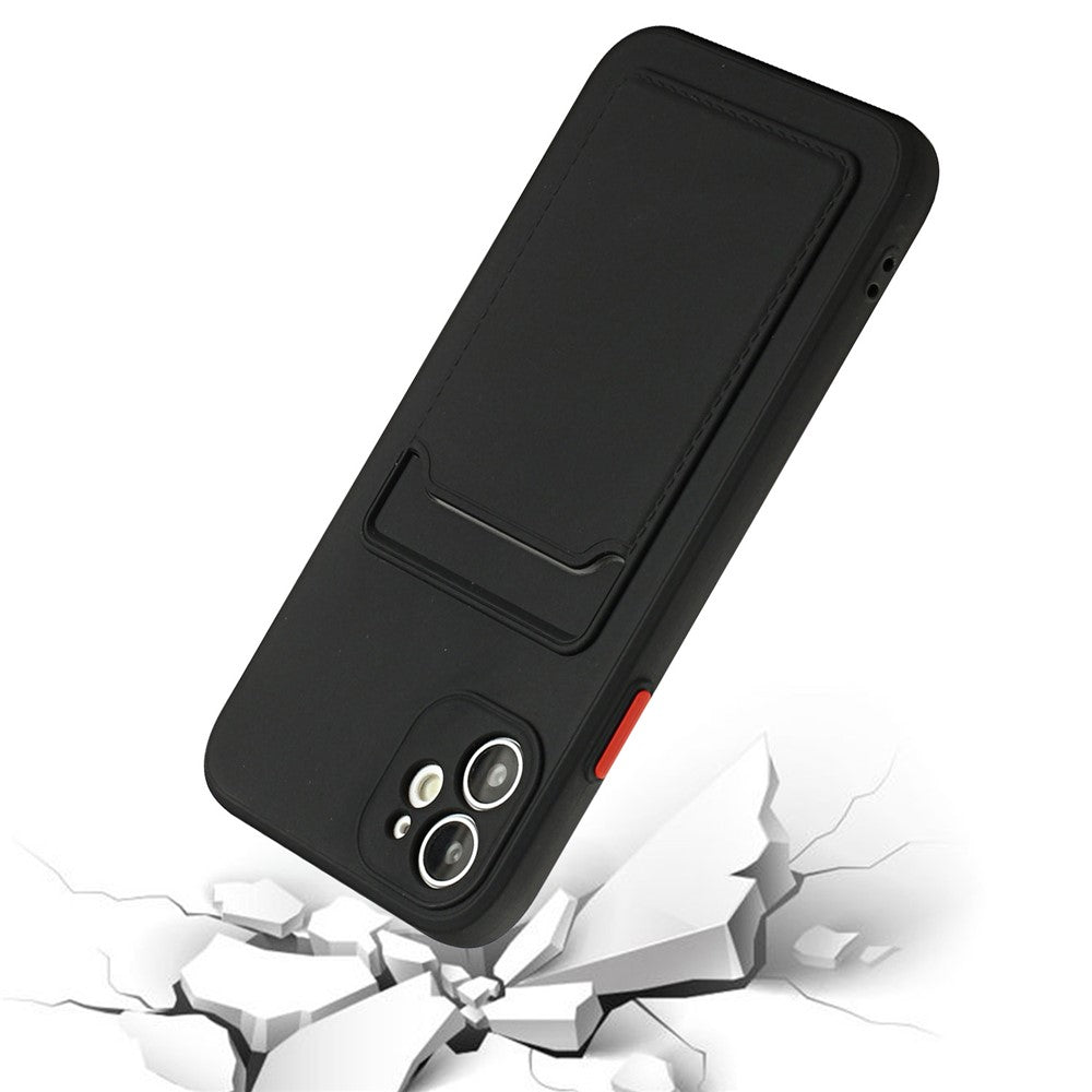 Fleksibelt TPU Cover med Kortlomme til iPhone 12 mini