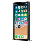Chain Lanyard Stitching Rhombus Shock-Proof Protective Phone Case for iPhone 12 Pro Max