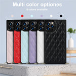 Chain Lanyard Stitching Rhombus Shock-Proof Protective Phone Case for iPhone 12 Pro Max