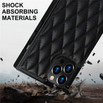 Chain Lanyard Stitching Rhombus Shock-Proof Protective Phone Case for iPhone 12 Pro Max