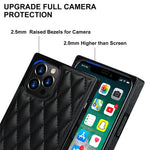 Chain Lanyard Stitching Rhombus Shock-Proof Protective Phone Case for iPhone 12 Pro Max