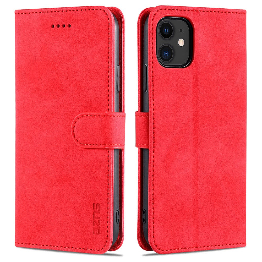 AZNS PU Leather Stand Wallet Design Phone Cover Shell for iPhone 12/12 Pro 6.1 inch