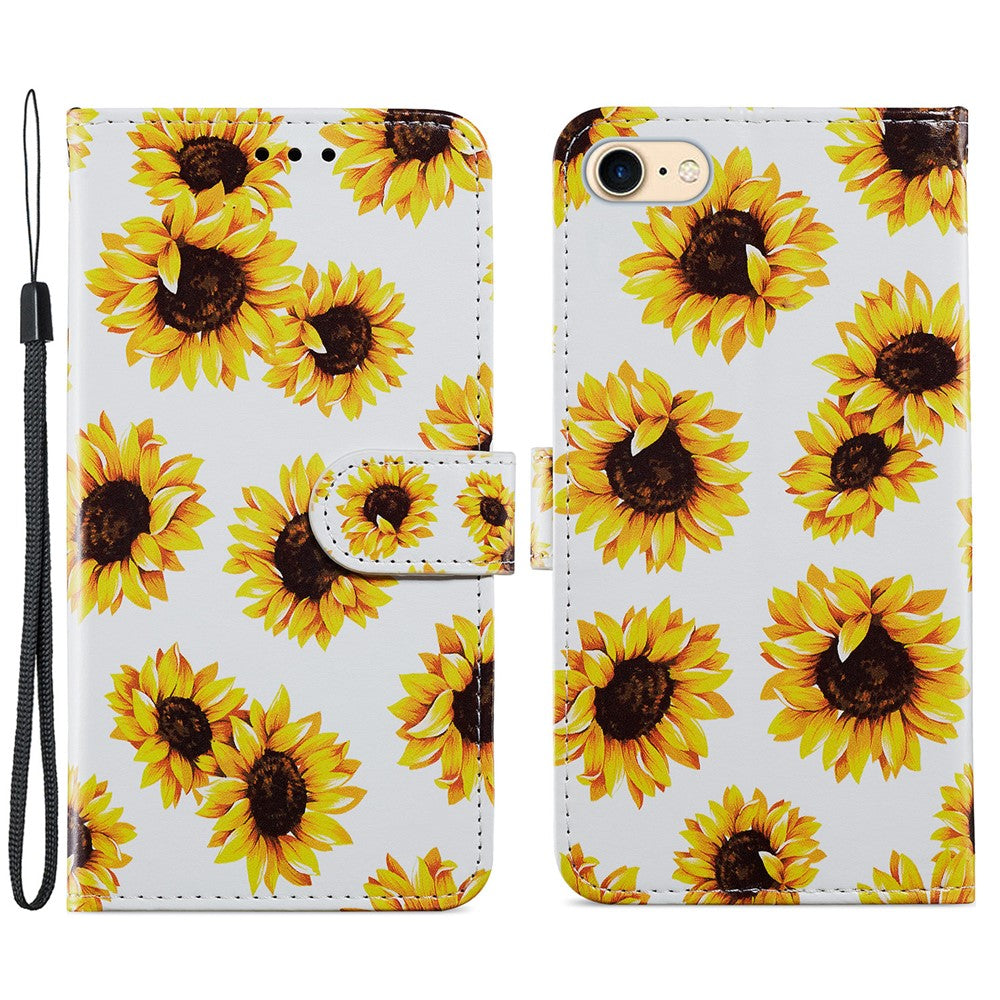 Magnetic Clasp Pattern Printing Design Leather Phone Wallet Stand Case Cover for iPhone 7 4.7 inch/8 4.7 inch/SE (2020)/SE (2022)