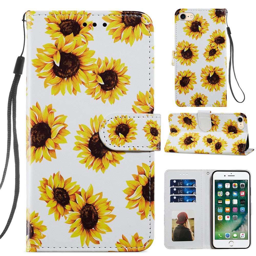 Magnetic Clasp Pattern Printing Design Leather Phone Wallet Stand Case Cover for iPhone 7 4.7 inch/8 4.7 inch/SE (2020)/SE (2022)