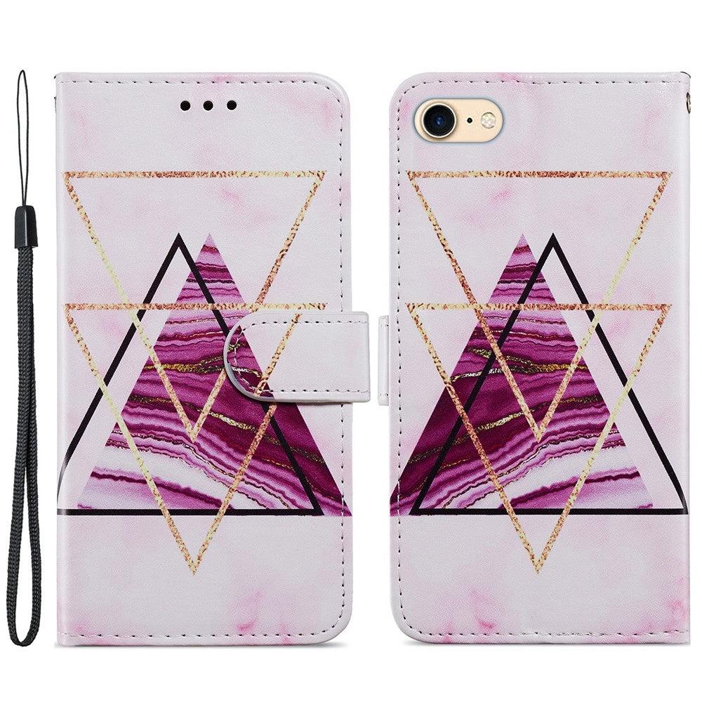 Magnetic Clasp Pattern Printing Design Leather Phone Wallet Stand Case Cover for iPhone 7 4.7 inch/8 4.7 inch/SE (2020)/SE (2022)