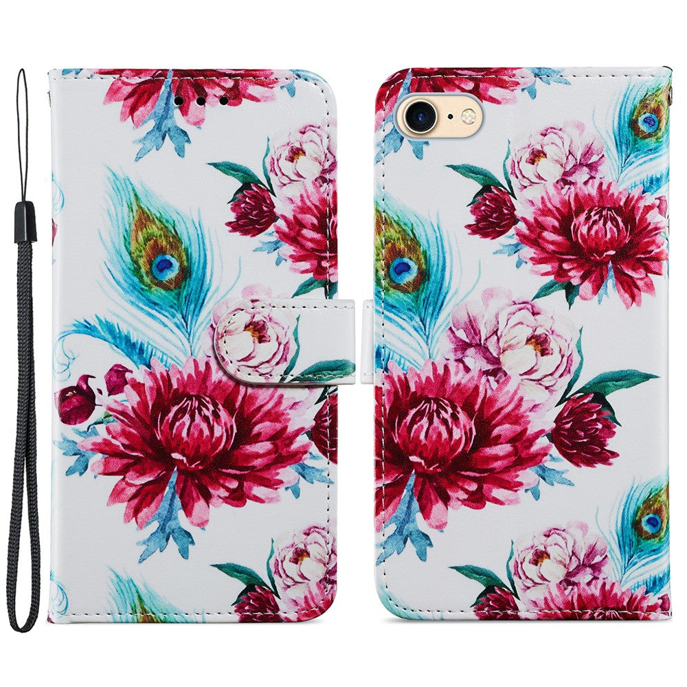 Magnetic Clasp Pattern Printing Design Leather Phone Wallet Stand Case Cover for iPhone 7 4.7 inch/8 4.7 inch/SE (2020)/SE (2022)