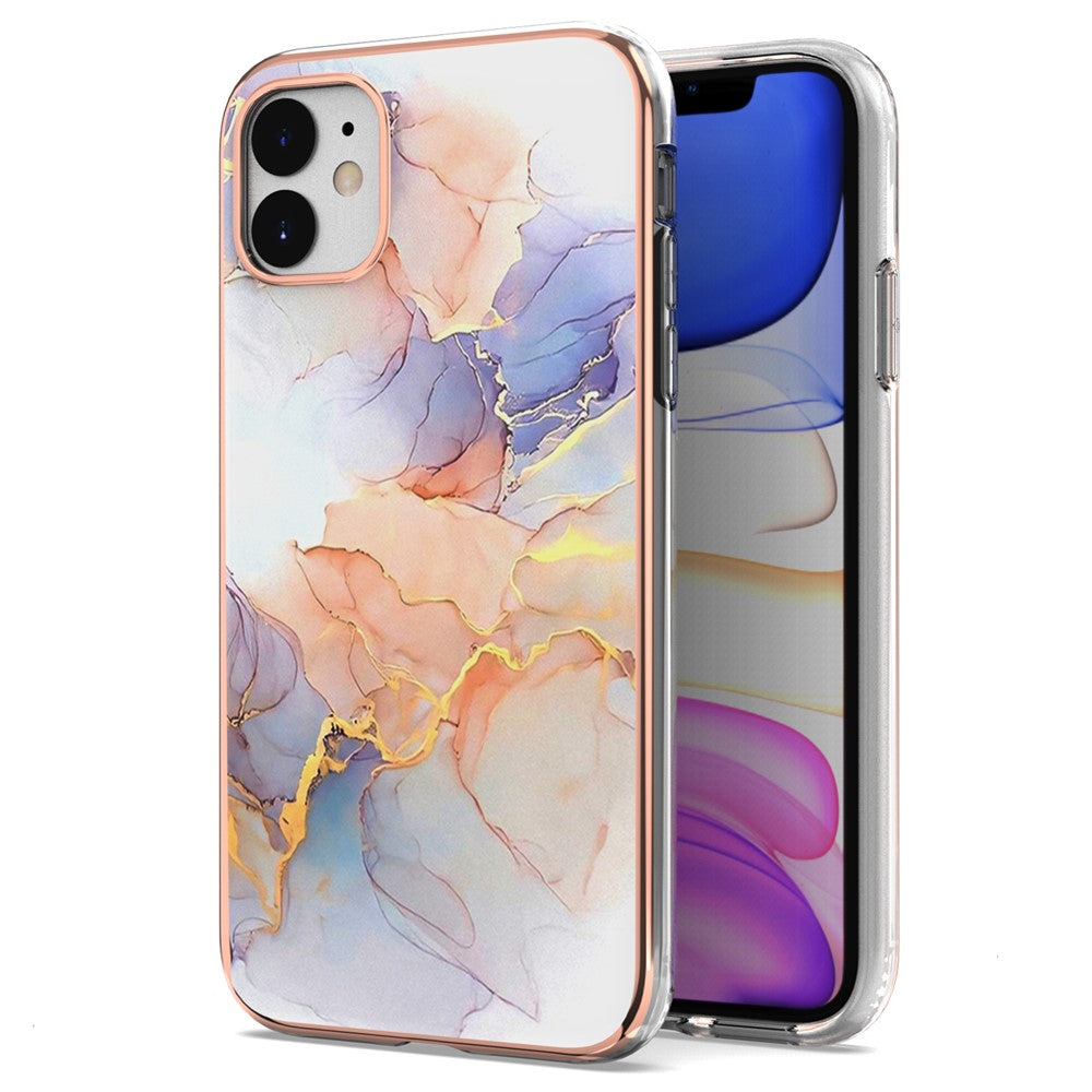 Til iPhone 11 TPU-etuier IMD-mønster galvanisering blødt telefonbagcover