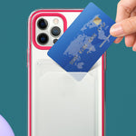 Clear Gradient Soft TPU Shock-Absorbing Bumper Protective Case with Card Holder for iPhone 12 6.1 inch / 12 Pro 6.1 inch