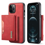 DG.MING M2 Series PU Leather Magnetic Tri-fold Wallet Phone Case with Kickstand for iPhone 12 / 12 Pro