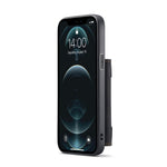 DG.MING M2 Series Kickstand Design Magnetic Tri-fold Wallet Leather Phone Case Shell for iPhone 12 Pro Max 6.7 inch