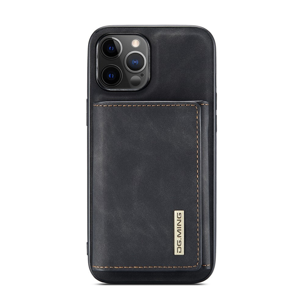DG.MING M1 Series PU Leather Kickstand Protective Phone Case Shell with Magnetic Tri-fold Wallet for iPhone 12 Pro Max 6.7 inch