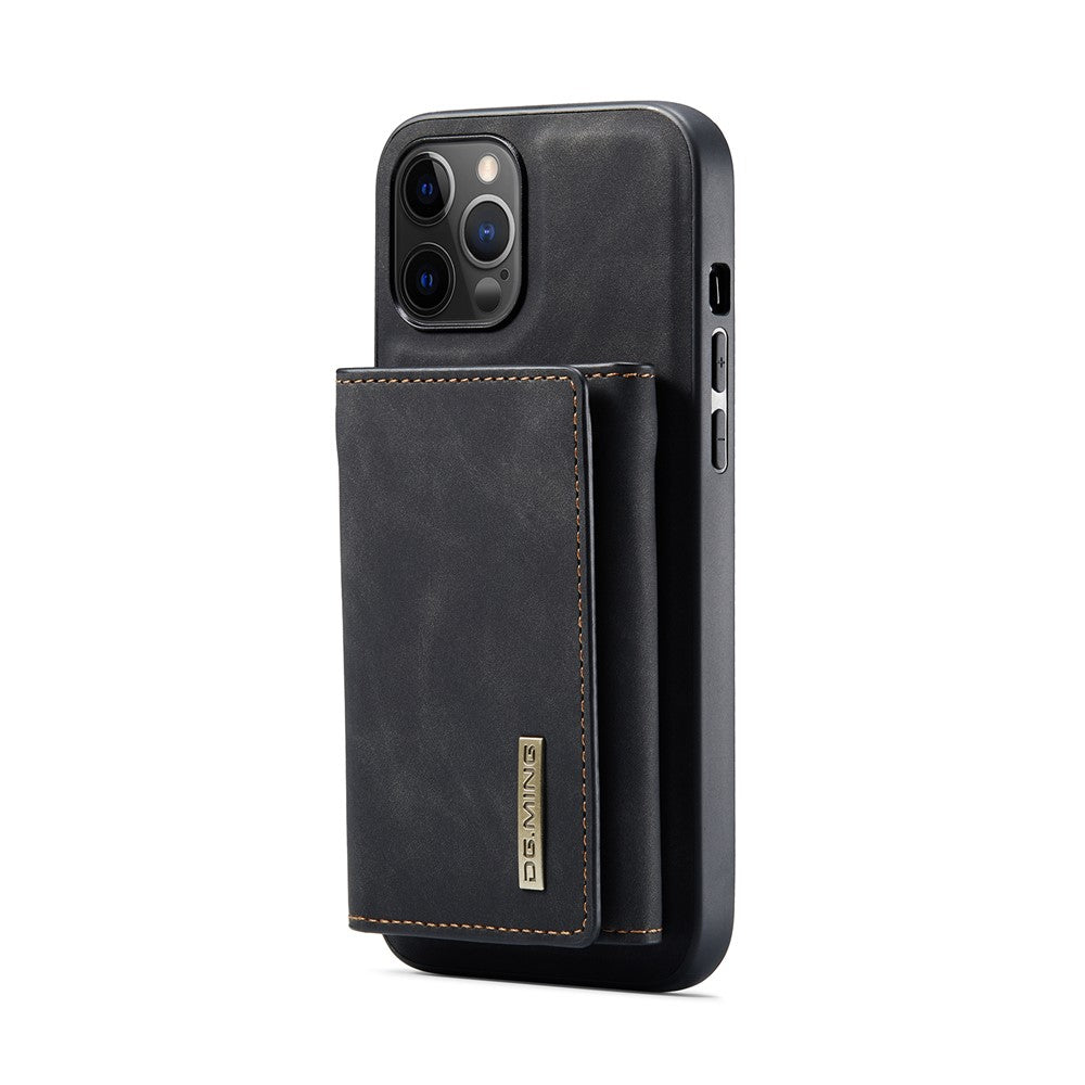 DG.MING M1 Series PU Leather Kickstand Protective Phone Case Shell with Magnetic Tri-fold Wallet for iPhone 12 Pro Max 6.7 inch