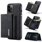 DG.MING M1 Series PU Leather Kickstand Protective Phone Case Shell with Magnetic Tri-fold Wallet for iPhone 12 Pro Max 6.7 inch