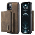 DG.MING M1 Series PU Leather Kickstand Protective Phone Case Shell with Magnetic Tri-fold Wallet for iPhone 12 Pro Max 6.7 inch