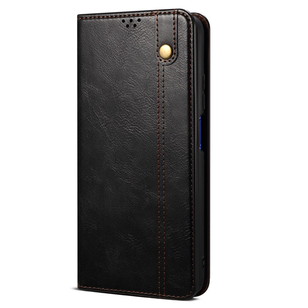 Wallet Design Oil-Waxy Leather Full Protection Phone Stand Case for iPhone 13 6.1 inch