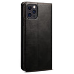 Wallet Design Oil-Waxy Leather Full Protection Phone Stand Case for iPhone 13 6.1 inch